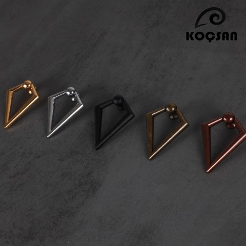 Ucgen Sarkac Siyah Kulp Lüks Country Mutfak Mobilya Dolap Çekmece Kulpu