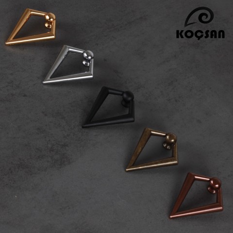 Ucgen Sarkac Siyah Kulp Lüks Country Mutfak Mobilya Dolap Çekmece Kulpu