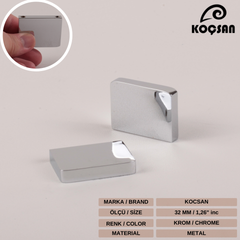 Zarif 32 mm Krom Kulp Lüks Country Mutfak Mobilya Dolap Çekmece Kulpu