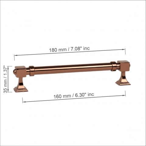 Zumra 160 mm Bronz Kulp Lüks Country Mutfak Mobilya Dolap Çekmece Kulpu