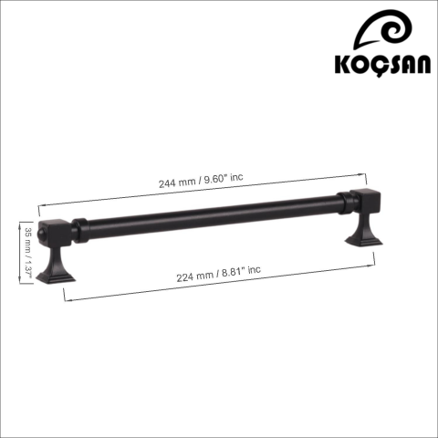 Zumra 224 mm Siyah Kulp Lüks Country Mutfak Mobilya Dolap Çekmece Kulpu
