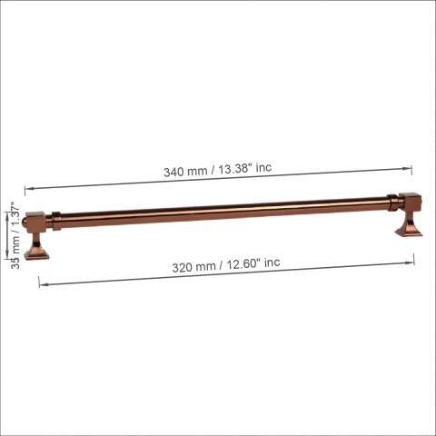 Zumra 320 mm Bronz Kulp Lüks Country Mutfak Mobilya Dolap Çekmece Kulpu